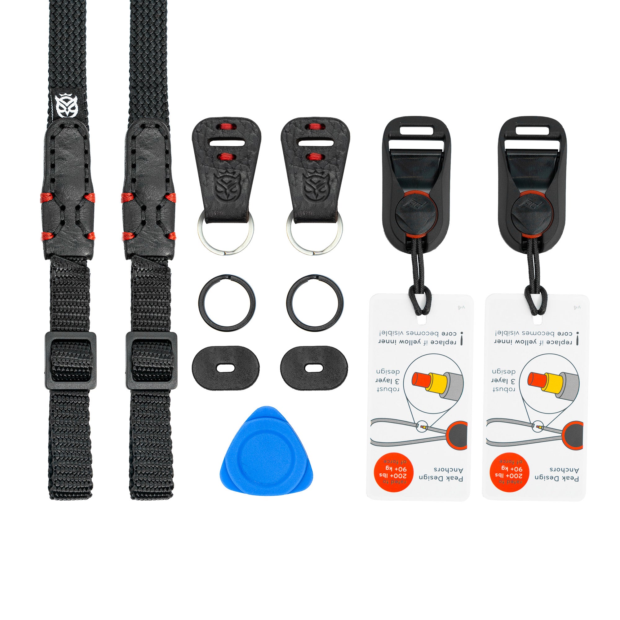 Trailflex Adjustable Camera Strap — Black with Red Accent