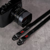 Noboru Leather Camera Strap Black & Red Accent for Fuji Film