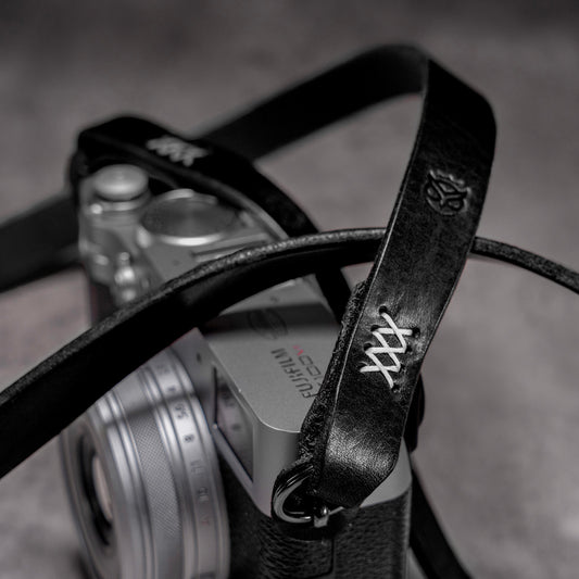 Noboru Leather Camera Strap For Small Lug Cameras - Monochrome