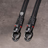 No Slice Steel Core strap ends with American full grain leather, split rings and Owlkrown CableLink
