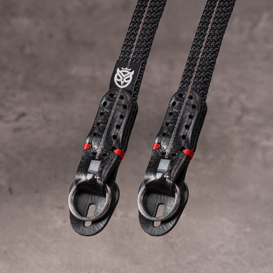 No Slice Steel Core strap ends with American full grain leather, split rings and Owlkrown CableLink