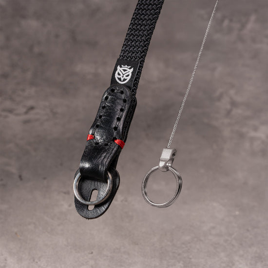 Stainless steel anti-cut cable joined to the split ring by Owlkrown CableLink