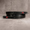 Raw Vintage Leather Camera Strap -  Black Red Accent
