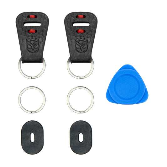 Square Lug to Split Ring Convert Kit - Black with Red Accent (1 pair)