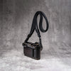 Travel Kit for Leica Q2 and Q3 in Black Patina, fitted to the camera