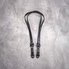 Trailflex Leather strap in Stealth laid out full length with split ring ends