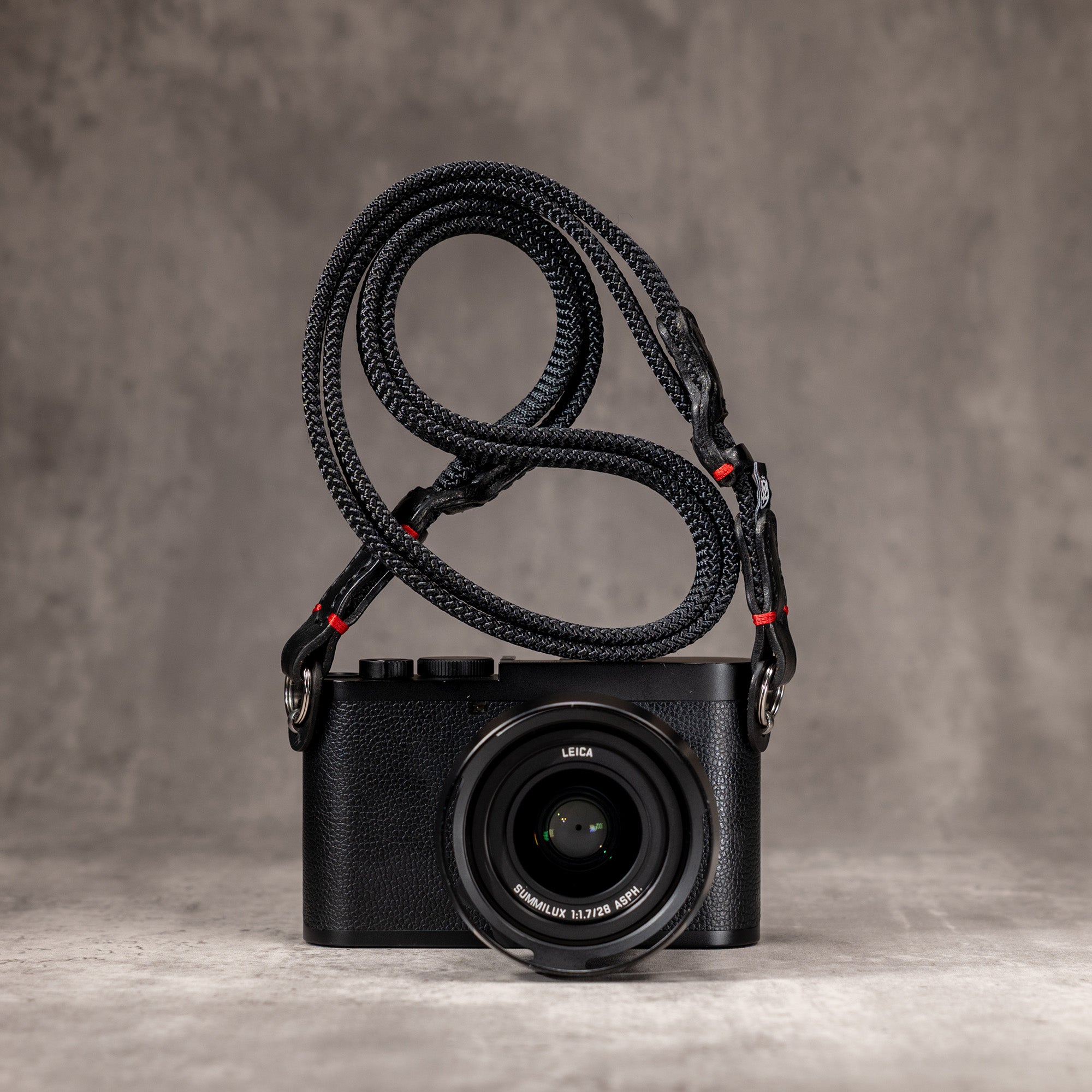 Trailflex Adjustable Camera Strap — Black with Red Accent