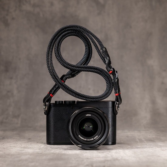 No Slice Steel Core Trailflex Adjustable Camera Strap - Black with Red Accent
