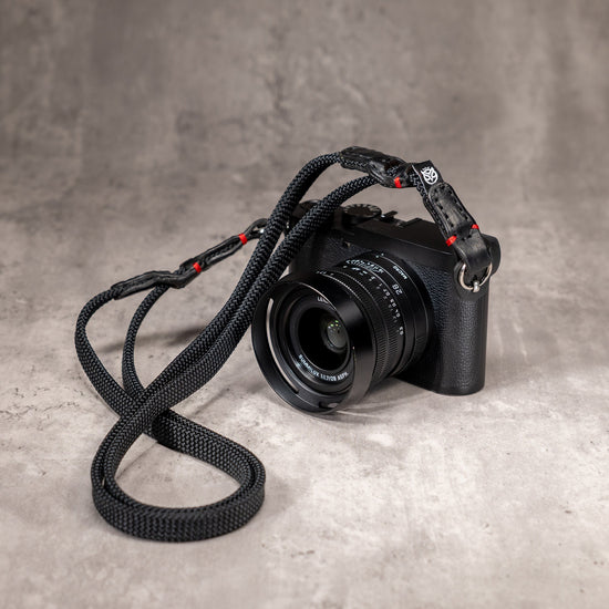 No Slice Steel Core Trailflex Adjustable Camera Strap - Black with Red Accent