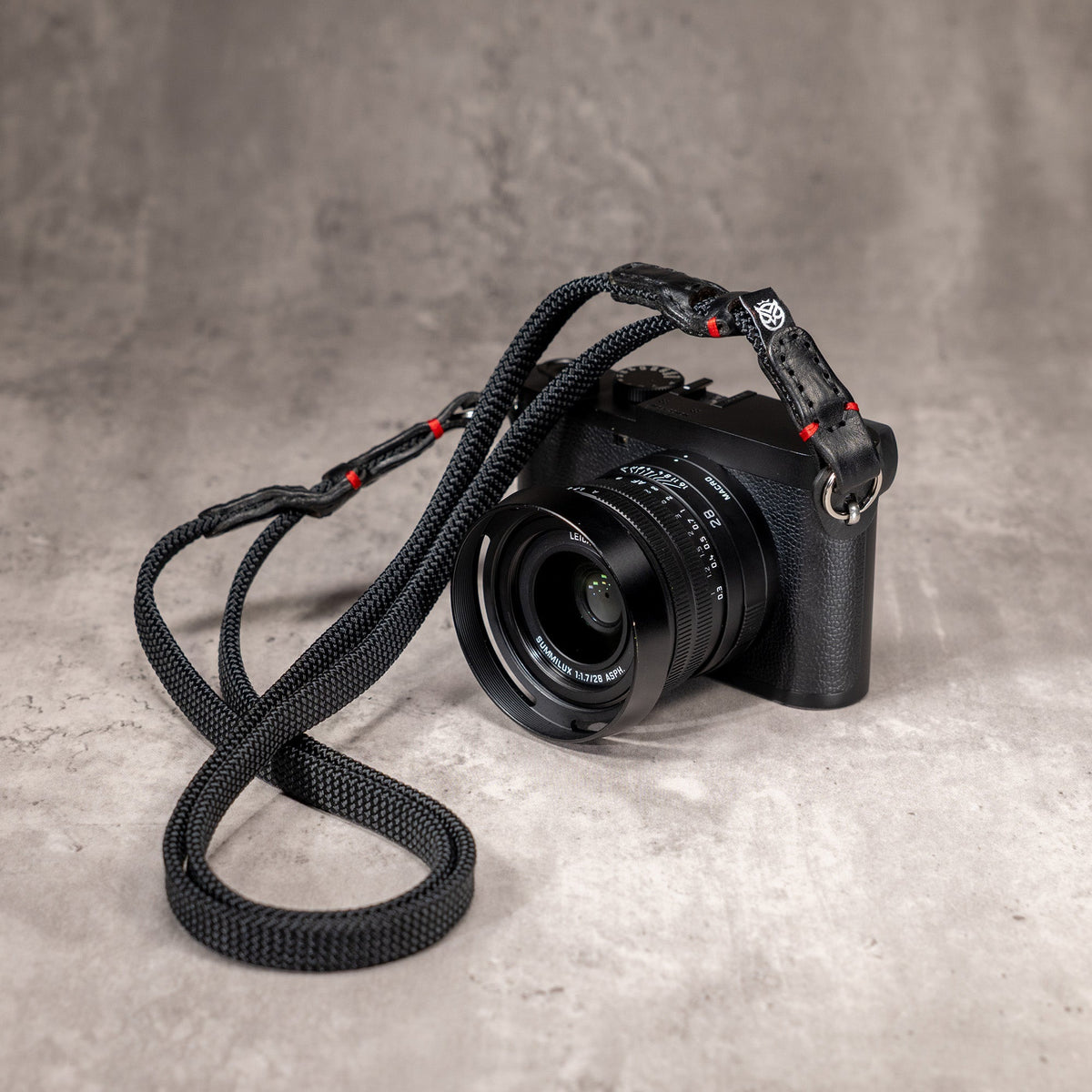 No Slice Steel Core Trailflex Adjustable Camera Strap - Black with Red Accent