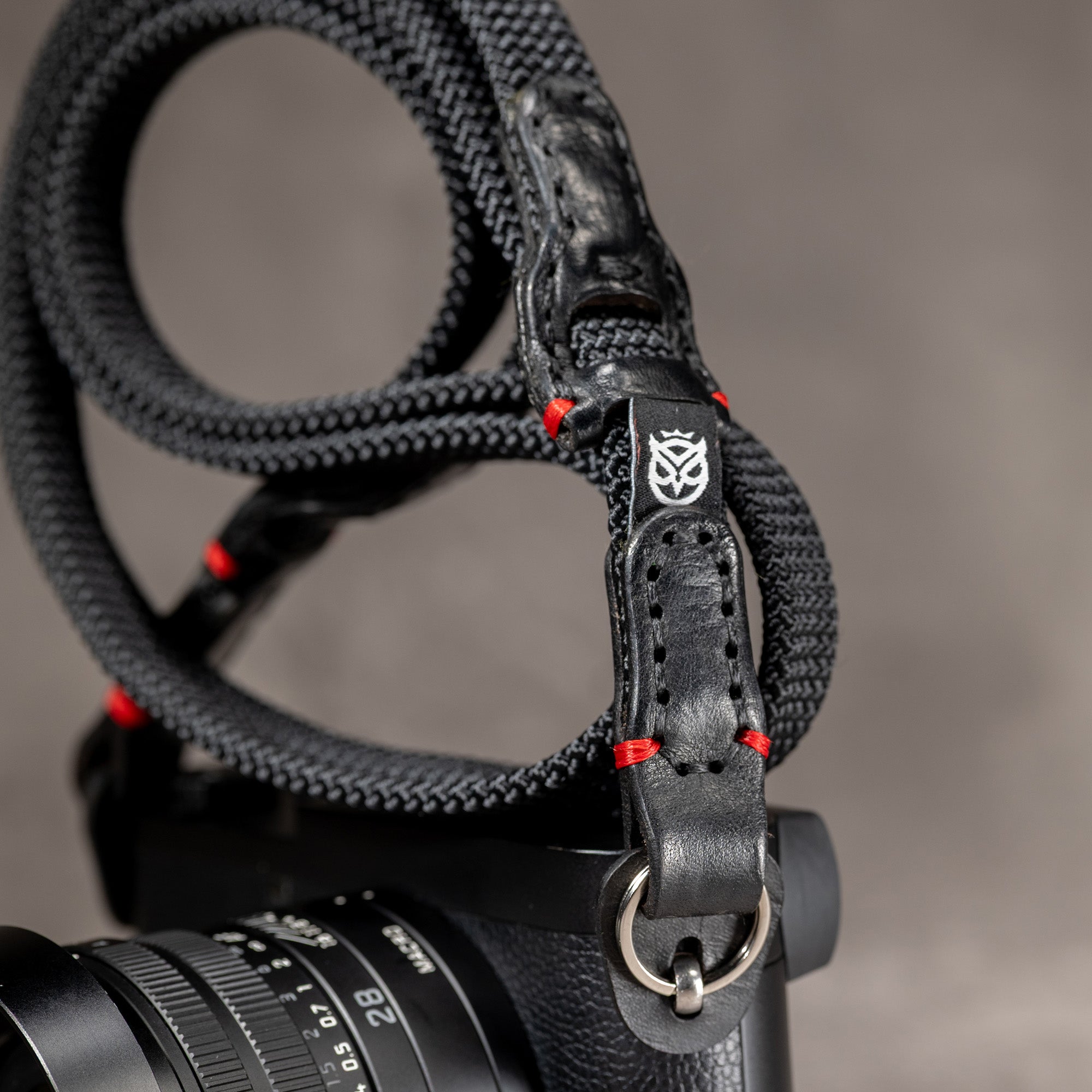 Trailflex Adjustable Camera Strap — Black with Red Accent