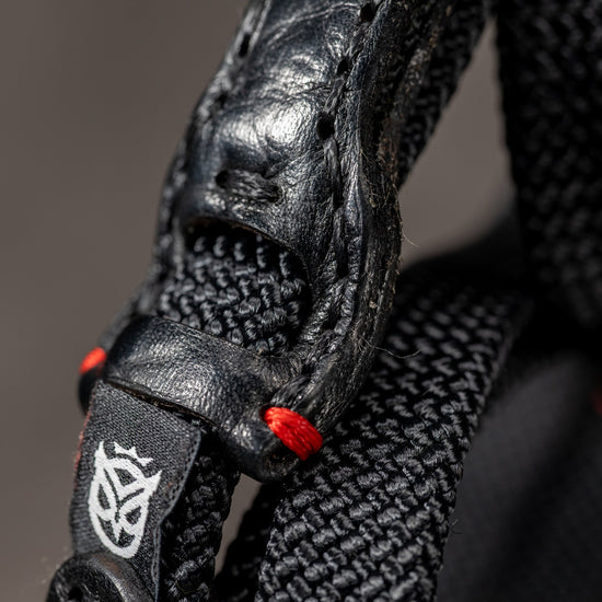 No Slice Steel Core Trailflex Adjustable Camera Strap - Black with Red Accent