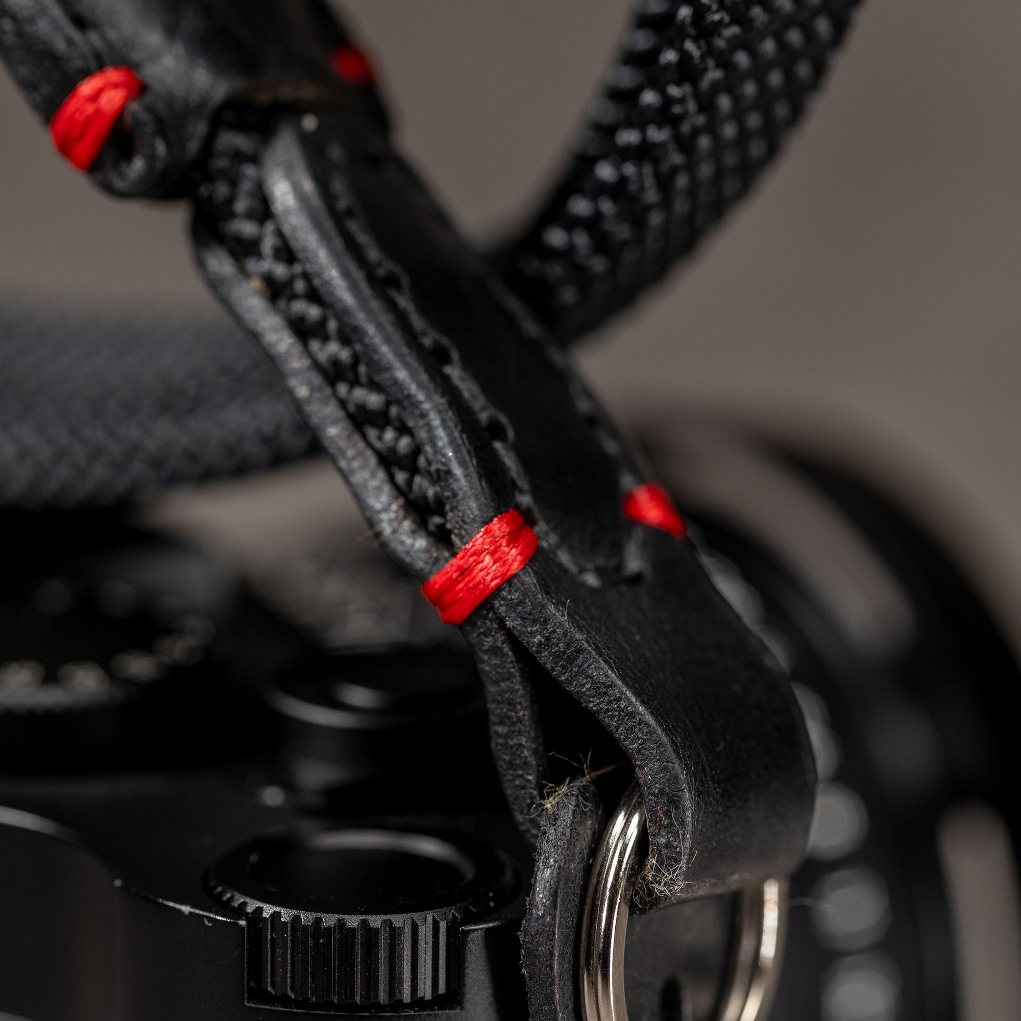 Trailflex Adjustable Camera Strap — Black with Red Accent