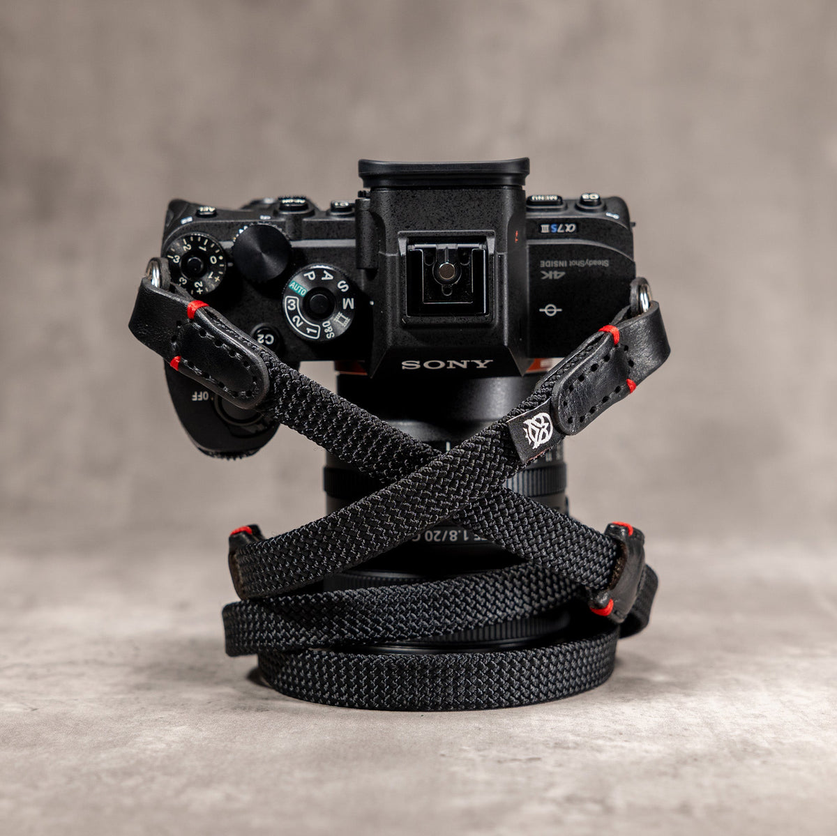 No Slice Steel Core Trailflex Adjustable Camera Strap - Black with Red Accent