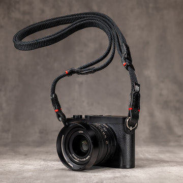 Trailflex Adjustable Camera Strap - Black with Red Accent