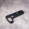 Owlkrown FlexPlate for Leica SL3 seen at an angle, with the pinky ledge at the lower left