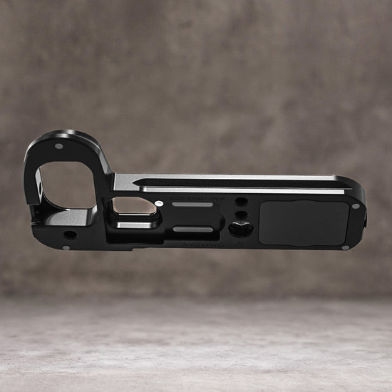Owlkrown FlexPlate for Leica SL3 in profile, showing how little the plate adds to the body