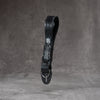 Leather Thumb Strap - Stealth, black full grain leather with split ring and lug cover