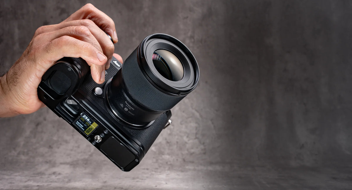 Modular FlexPlate on a Leica SL3, front three quarter